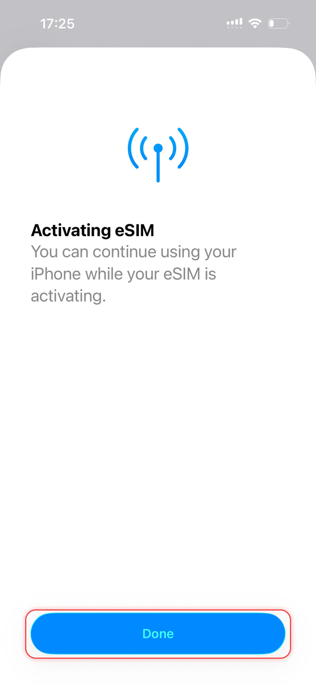 eSIM activated